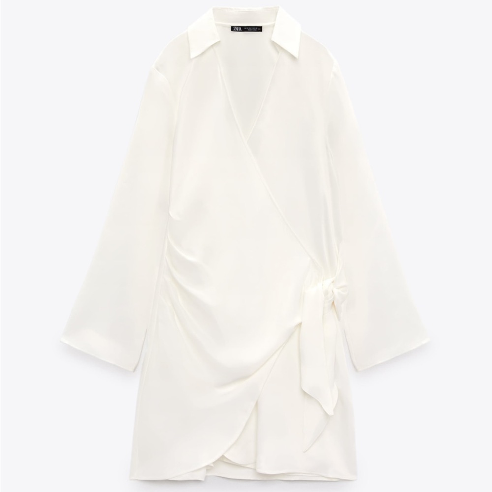 ZARA Satin Effect Wrap Dress BNWT - Picture 5 of 5